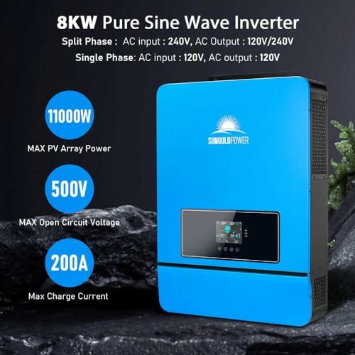 8KW Pure Sine Wave Inverter specifications and features.