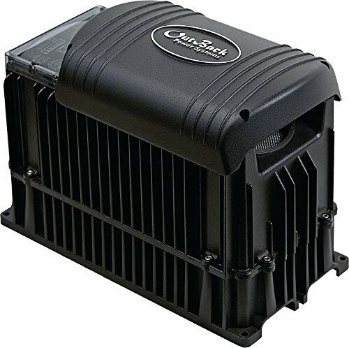 Black power inverter with fins and logo on top