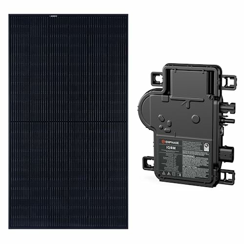 Solar panel with attached microinverter.