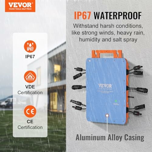 Vevor waterproof device with certifications and aluminum casing.